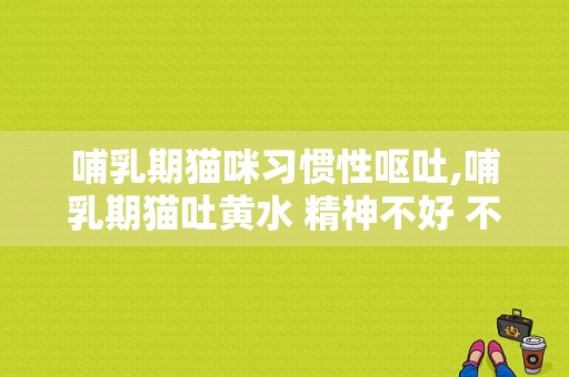 哺乳期猫咪习惯性呕吐,哺乳期猫吐黄水 精神不好 不吃东西 